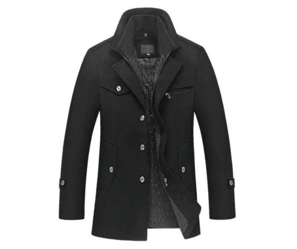 Pánský stylový bundokabát J2695 černá XS
