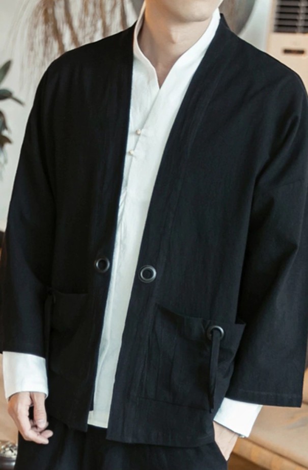 Pánský stylový cardigan J2696 fekete XS