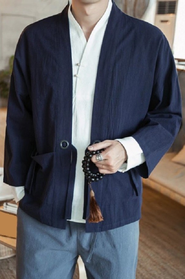 Pánský stylový cardigan J2696 modrá L