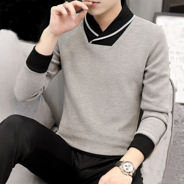 Pánsky sveter F281 svetlo sivá M 2