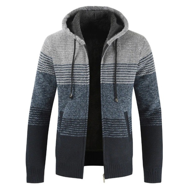 Pánsky sveter na zips F176 sivá L 2