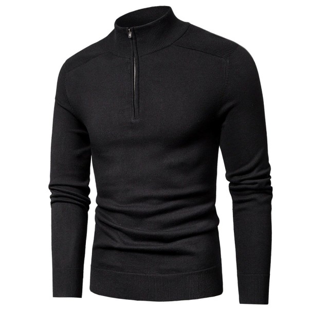 Pánsky sveter so zipsom F240 čierna M
