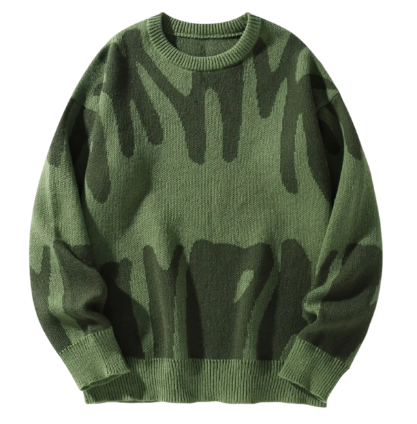 Pánský svetr s nepravidelným vzorem Ležérní kulatý výstřih Moderní podzimní zimní pletený svetr Polyester Různé barvy zelená L