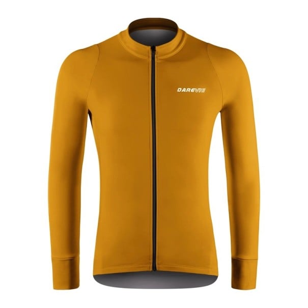 Pánský zahřívací cyklistický dres s dlouhým rukávem na zip, pro cyklistiku, sport a volnočasové aktivity oranžová L