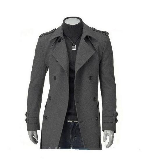 Pánský zimní kabát s páskem J1569 šedá XL