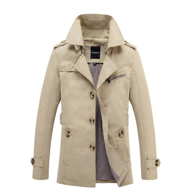 Pánsky zimný kabát J981 khaki S