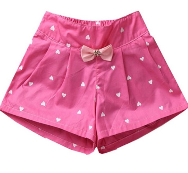 Pantalón corto niña corazones y lazo J887 rosa oscuro 5