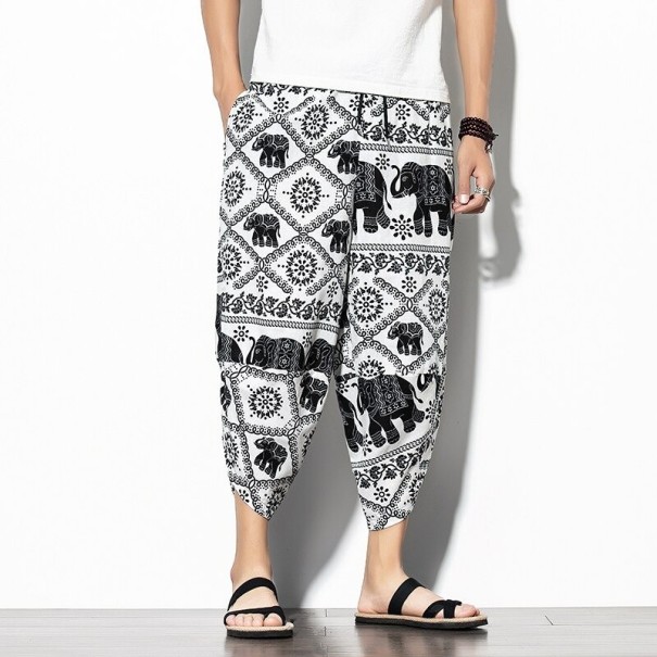 Pantalón de hombre con estampado F1578 blanco M