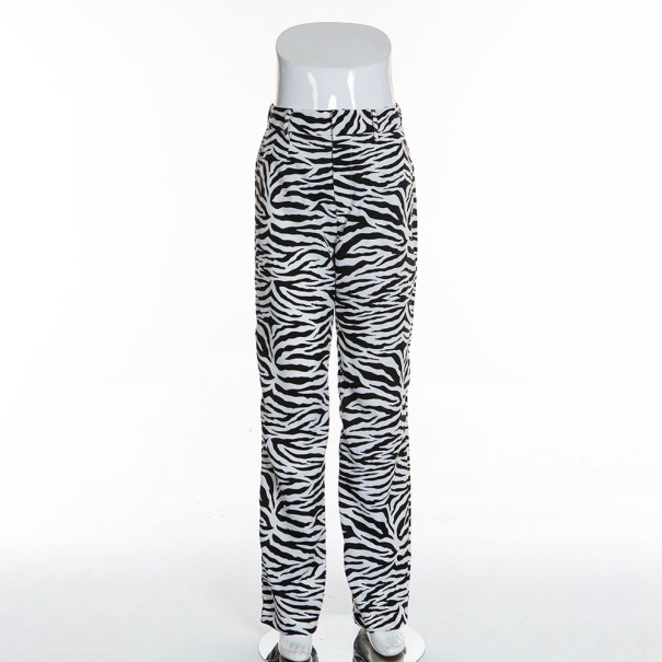 Pantalón de mujer con motivo de cebra L
