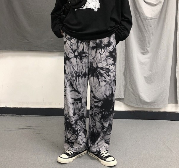 Pantalón estampado negro para mujer L 4