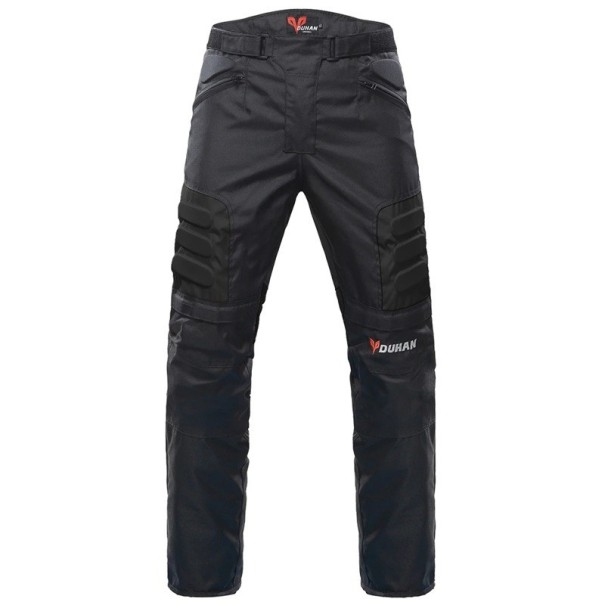 Pantalón moto hombre con protectores Pantalón moto protector con refuerzos y ventilación Pantalón deportivo ajustable para conducción en moto negro L