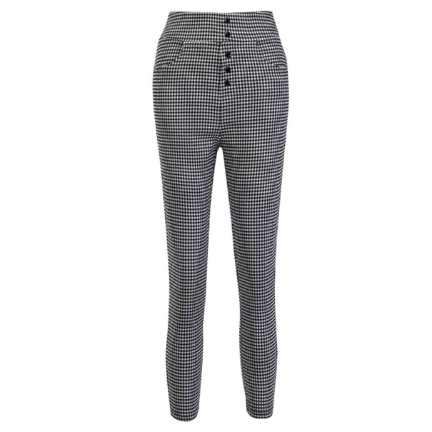 Pantalones a cuadros de cintura alta para mujer XS