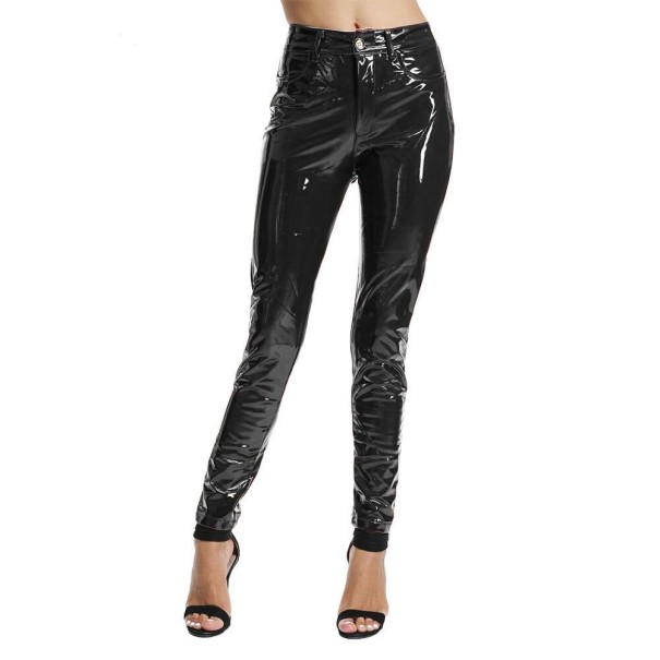 Pantalones brillantes de mujer negro S