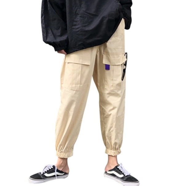 Pantalones cargo de mujer con cintura elástica caqui M 2