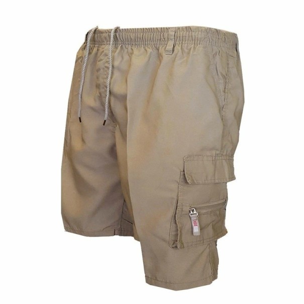 Pantalones cortos cargo para exteriores para hombre hasta la rodilla Corte holgado Bolsillos prácticos Cintura elástica Pantalones cortos cómodos para senderismo y ocio en la naturaleza marrón XS