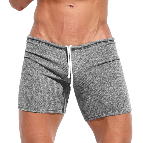 Pantalones cortos casuales para hombre Ocio Transpirable Corte cómodo Cordón en la cintura Material ligero para uso diario y relajación en el hogar gris oscuro M