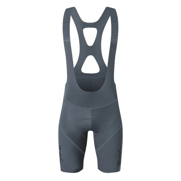 Pantalones cortos de ciclismo para hombre con tirantes construcción ligera elástica poliéster elastano cortos para ciclismo de carretera gris XL
