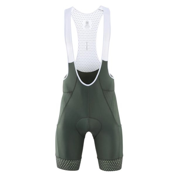 Pantalones cortos de ciclismo para hombre con tirantes y panel de malla poliéster elastano lycra corte ergonómico para montar en bicicleta verde S