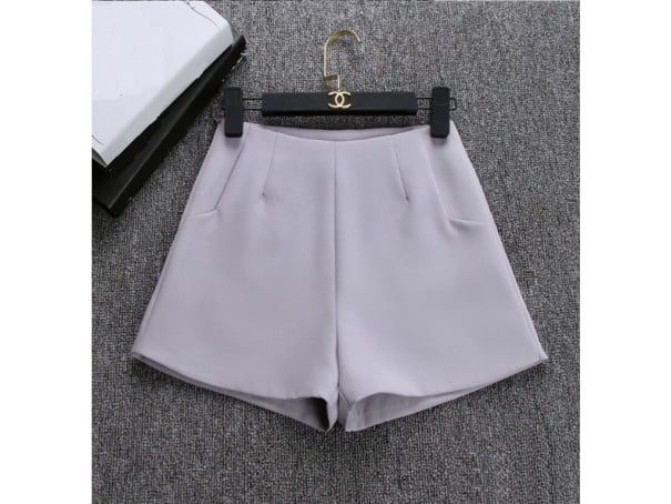 Pantalones cortos de cintura alta para mujer J1731 gris XS