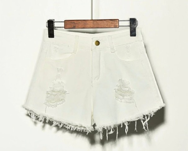 Pantalones cortos de mezclilla para mujer Brunela blanco S