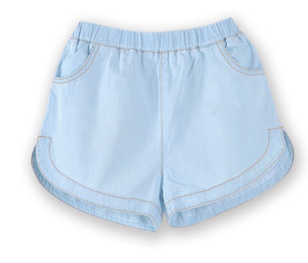 Pantalones cortos de mezclilla para niñas - Azul claro 6