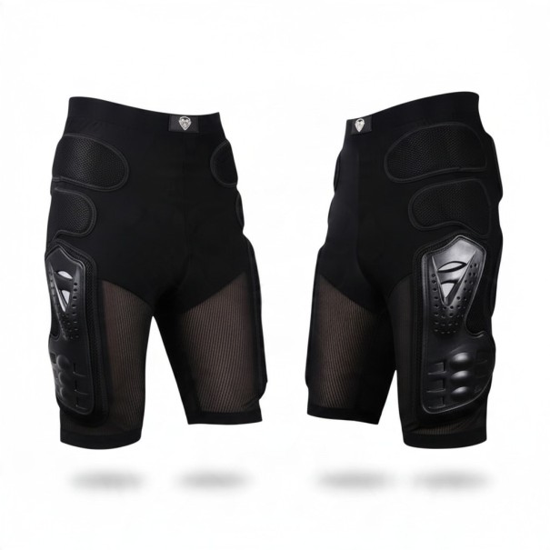 Pantalones cortos de motociclista con protectores Protectores rígidos en los muslos y acolchado en las caderas Insertos de malla Poliéster Unisex XXS