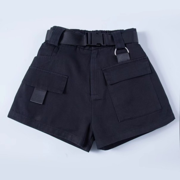 Pantalones cortos de mujer con cinturón negro XS