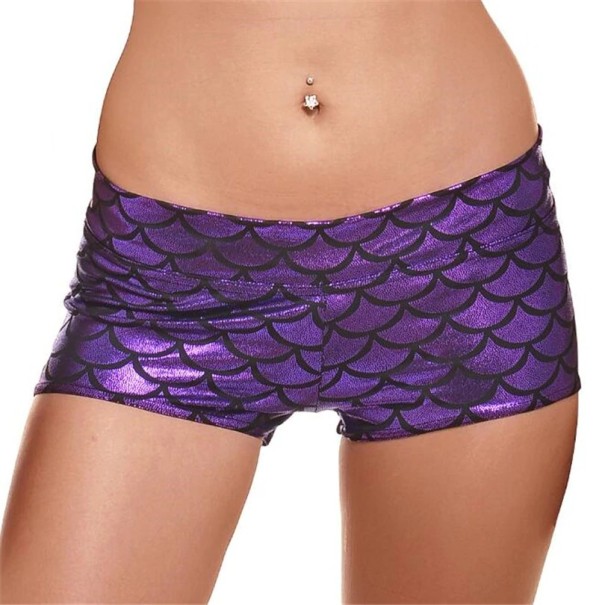 Pantalones cortos de mujer con estampado A718 morado XXL