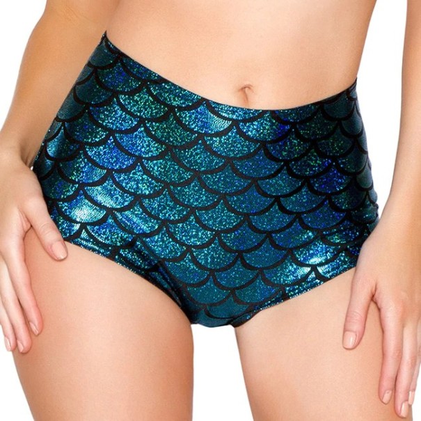 Pantalones cortos de pole dance para mujer azul