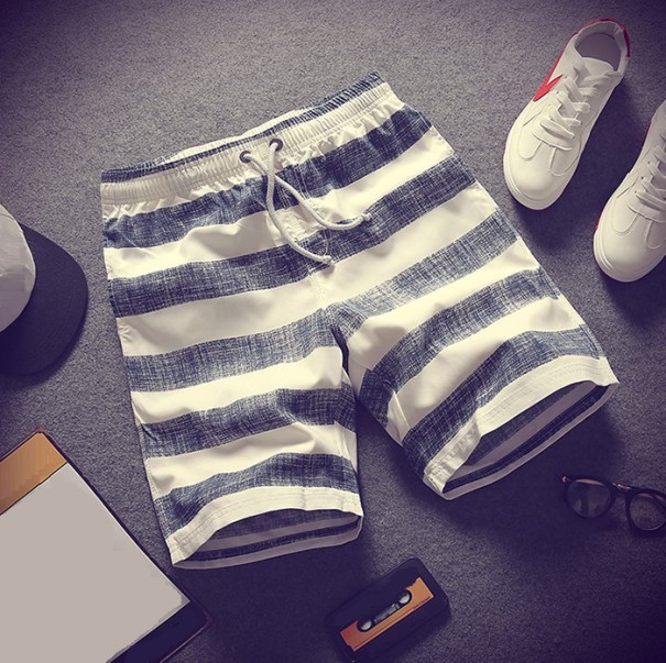 Pantalones cortos de rayas para hombre L