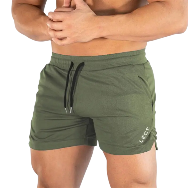 Pantalones cortos de running ligeros para hombre para el gimnasio Pantalones cortos de fitness de secado rápido fabricados con tejido elástico Ajuste holgado para deportes y entrenamiento verde S