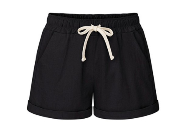 Pantalones cortos de verano para mujer negro XXL