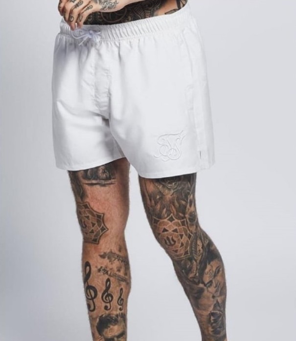 Pantalones cortos elegantes para hombre A881 blanco S