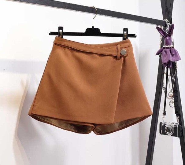 Pantalones cortos elegantes para mujer B1 marrón S