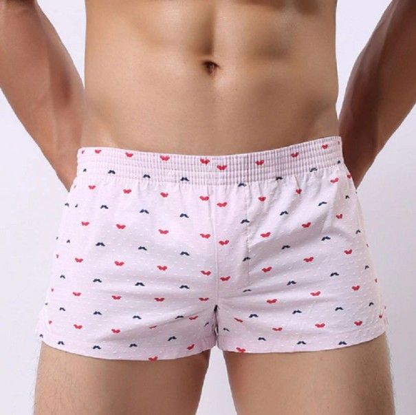 Pantalones cortos estampados para hombre A1399 rosa claro L