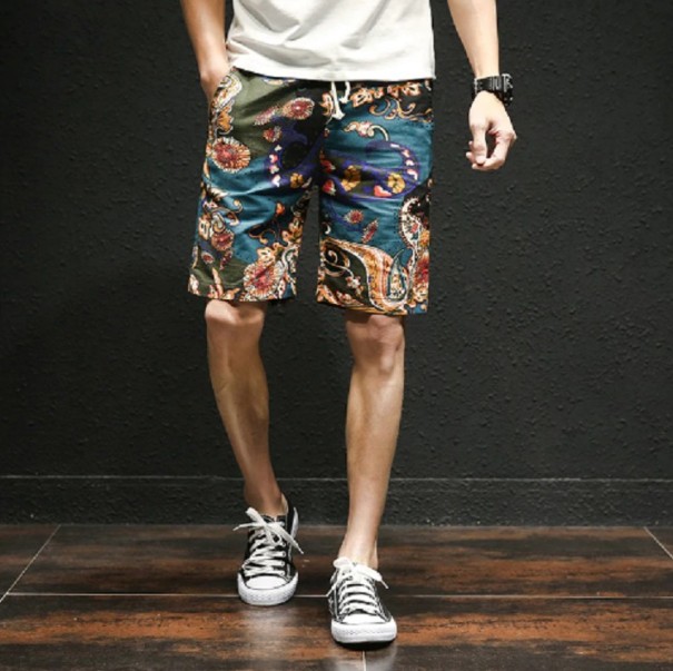 Pantalones cortos hawaianos para hombre azul XXS
