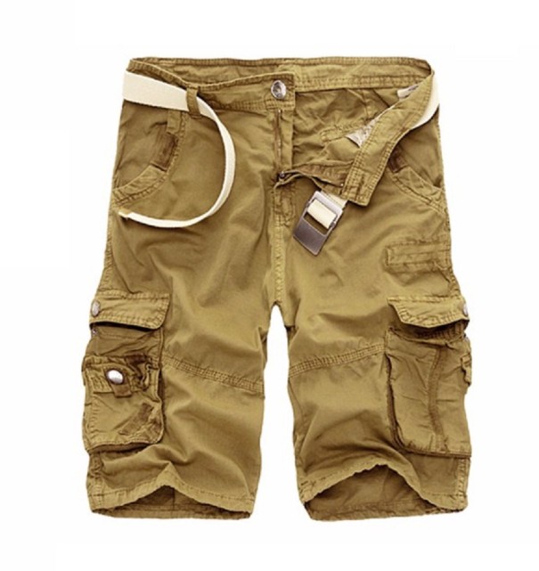 Pantalones cortos militares para hombre beige 29