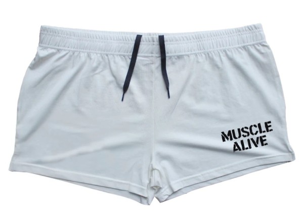 Pantalones cortos musculosos para hombre blanco M