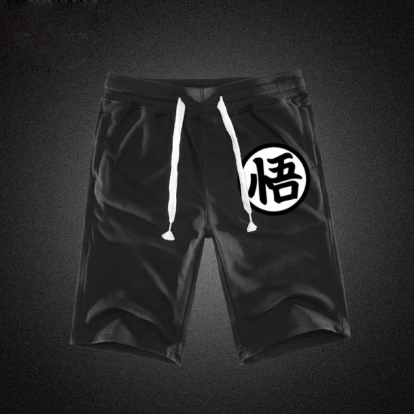 Pantalones cortos para hombre con caracteres chinos negro XS