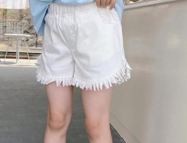 Pantalones cortos para niñas N666 blanco 4