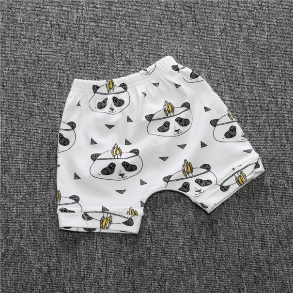 Pantalones cortos para niños con caricatura de panda - Blancos 2