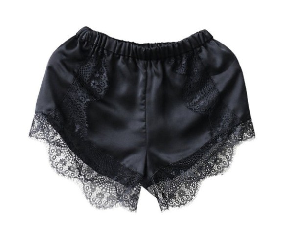 Pantalones cortos sexys de mujer con encaje negro