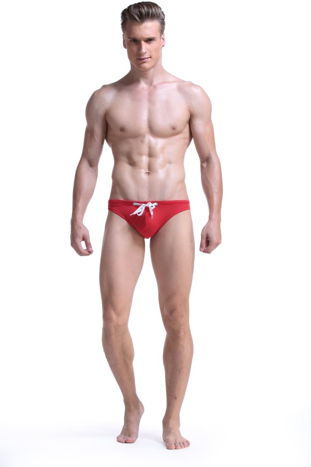Pantalones de banho masculinos F875 vermelho S