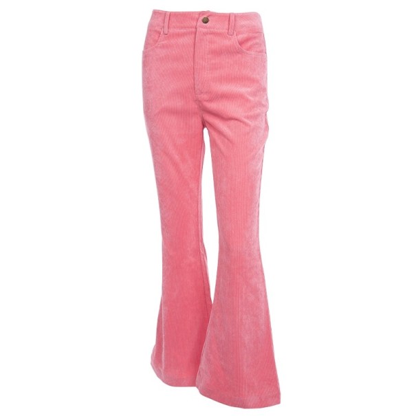 Pantalones de campana para mujer rosa M
