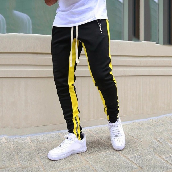 Pantalones de chándal bicolor para hombre amarillo S