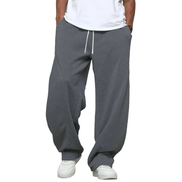 Pantalones de chándal de hombre de un solo color con cordón y bolsillos de algodón cómodos y estilosos para el uso diario y el tiempo libre gris oscuro XS