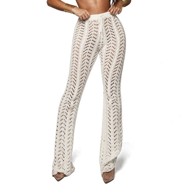 Pantalones de encaje para mujer blanco S