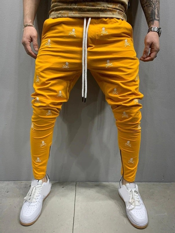 Pantalones de hombre A3127 amarillo oscuro M
