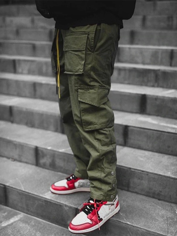 Pantalones de hombre F1333 verde militar L