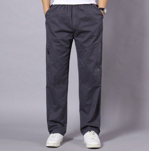 Pantalones de hombre F1346 gris oscuro L